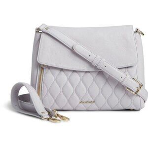 Vera Bradley Cara Convertible Leather Shoulder Crossbody Bag Cloud Gray